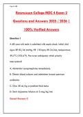RASMUSSEN COLLEGE MDC 4 EXAM 2 2025 &ndash; 200&plus; PRACTICE QUESTIONS&comma; ANSWERS & RATIONALES &vert; SHOCK&comma; ARDS&comma; VENTILATION&comma; CARDIAC CRITICAL CARE STUDY GUIDE&NewLine;&NewLine;