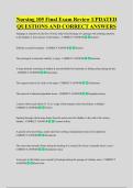 Nursing 105 Final Exam Review UPDATED &NewLine;QUESTIONS AND CORRECT ANSWERS 