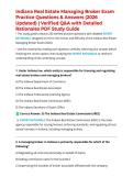 Indiana Real Estate Managing Broker Exam Practice Questions & Answers &lpar;2026 Updated&rpar; &vert; Verified Q&A with Detailed Rationales PDF Study Guide