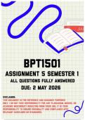 BPT1501 Assignment 6 Semester 1 Memo &vert; Due 2 May 2026