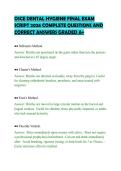 OSCE DENTAL HYGIENE FINAL EXAM&NewLine;SCRIPT 2026 COMPLETE QUESTIONS AND&NewLine;CORRECT ANSWERS GRADED A&plus;