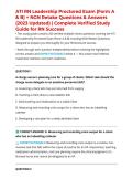 ATI RN Leadership Proctored Exam &lpar;Form A & B&rpar; &plus; NGN Retake Questions & Answers &lpar;2023 Updated&rpar; &vert; Complete Verified Study Guide for RN Success