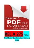 REL A 275 Wilcox Final Exam Questions And Answers Latest