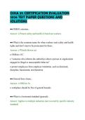 OSHA 511 CERTIFICATION EVALUATION&NewLine;2026 TEST PAPER QUESTIONS AND&NewLine;SOLUTIONS&NewLine;