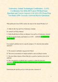 Laboratory Animal Technologist Certification &ndash; LATG Certification Test 2026-2027 Latest 550 Real Exam Questions and Correct Answers&sol; AALAS LATG Exam Prep Test Bank &lpar;550&plus; Correctly Answered Review Questions&rpar; 