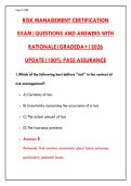  RISK MANAGEMENT CERTIFICATION EXAM WITH 200 REALISTIC QUESTIONS & DETAILED RATIONALES &ndash; ERM&comma; COSO&comma; ISO 31000&comma; RISK FINANCING & MORE