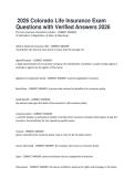 2026 Colorado Life Insurance Exam&NewLine;Questions with Verified Answers 2026