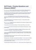 SLP Praxis - Practice Questions and &NewLine;Answers 202627 &NewLine;