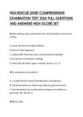 PADI RESCUE DIVER COMPREHENSIVE&NewLine;EXAMINATION TEST 2026 FULL QUESTIONS&NewLine;AND ANSWERS HIGH SCORE SET