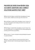 PADI RESCUE DIVER EXAM REVIEW 2026&NewLine;ACCURATE QUESTIONS AND CORRECT&NewLine;SOLUTIONS MASTER STUDY SHEET