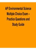 AP Environmental Science Multiple Choice Exam &ndash; Practice Questions and Study Guide 2026&ndash;2027 Update Complete Exam Prep & Verified Answers by &lbrack;Author Name&rsqb;
