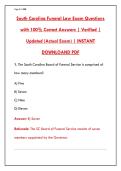 SOUTH CAROLINA FUNERAL LAW EXAM WITH 200 REALISTIC QUESTIONS & RATIONALES &ndash; SC BOARD OF FUNERAL SERVICE&comma; PRENEED CONTRACTS&comma; CREMATION LAW & MORE