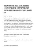 PDGA CERTIFIED RULES EXAM 2026 DISC&NewLine;GOLF OFFICIATING CERTIFICATION TEST&NewLine;PAPER QUESTIONS AND SOLUTIONS GRADED&NewLine;A&plus;