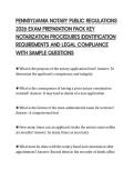 PENNSYLVANIA NOTARY PUBLIC REGULATIONS&NewLine;2026 EXAM PREPARATION PACK KEY&NewLine;NOTARIZATION PROCEDURES IDENTIFICATION&NewLine;REQUIREMENTS AND LEGAL COMPLIANCE&NewLine;WITH SAMPLE QUESTIONS&NewLine;
