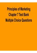 Principles of Marketing Chapter 7 Test Bank &ndash; Multiple Choice Questions 2026&ndash;2027 Update Complete Exam Prep & Answers by &lbrack;Author Name&rsqb;