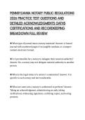 PENNSYLVANIA NOTARY PUBLIC REGULATIONS&NewLine;2026 PRACTICE TEST QUESTIONS AND&NewLine;DETAILED ACKNOWLEDGMENTS OATHS&NewLine;CERTIFICATIONS AND RECORDKEEPING&NewLine;BREAKDOWN FULL REVIEW