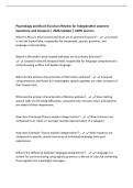 Psychology and Brain Function Review for Independent Learners&NewLine;Questions and Answers &vert; 2026 Update &vert; 100&percnt; Correct