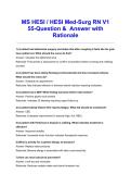 MS HESI &ndash; HESI Med-Surg RN V1 55-Question & Answer with Rationale 2026&ndash;2027 Update Complete Exam Prep Study Guide by &lbrack;Author Name&rsqb;