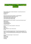 SLP Praxis Exam With Complete &NewLine;Solution