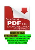 NCEES PE CIVIL STRUCTURAL EXAM QUESTIONS AND CORRECT ANSWERS &lpar;VERIFIED ANSWERS&rpar; PLUS RATIONALES INSTANT DOWNLOAD PDF