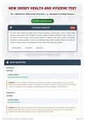 New Jersey Health and Hygiene Test 30&plus; &lpar;Updated for 2026&rpar; Exam Prep Pack   A&plus; Questions & Verified Answers