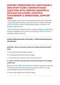 SUPPORT OPERATIONS PH II &lpar;SPO PHASE 1&rpar; 2026 STUDY GUIDE &vert; COMPLETE EXAM QUESTIONS WITH VERIFIED ANSWERS & DETAILED SOLUTIONS &vert; LOGISTICS&comma; SUSTAINMENT & OPERATIONAL SUPPORT PREP