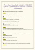 Tower Crane Exam Study Guide &lpar;New 2026&sol;2027 Updated&rpar; &vert; Comprehensive Questions & Answers &vert; 100&percnt; Correct &vert; 