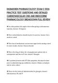 RASMUSSEN PHARMACOLOGY EXAM 2 2026&NewLine;PRACTICE TEST QUESTIONS AND DETAILED&NewLine;CARDIOVASCULAR CNS AND ENDOCRINE&NewLine;PHARMACOLOGY BREAKDOWN FULL REVIEW