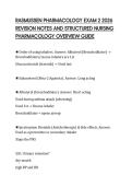 RASMUSSEN PHARMACOLOGY EXAM 2 2026&NewLine;REVISION NOTES AND STRUCTURED NURSING&NewLine;PHARMACOLOGY OVERVIEW GUIDE&NewLine;