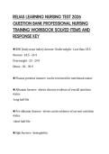 RELIAS LEARNING NURSING TEST 2026&NewLine;QUESTION BANK PROFESSIONAL NURSING&NewLine;TRAINING WORKBOOK SOLVED ITEMS AND&NewLine;RESPONSE KEY