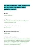 RESTRICTED BARBER EXAM REVIEW 2026&NewLine;SOLVED QUESTIONS AND CORRECT&NewLine;ANSWERS VERIFIED&NewLine;
