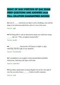 RIGHT OF WAY PORTION OF QAC EXAM&NewLine;PREP QUESTIONS AND ANSWERS 2026&NewLine;FULL SOLUTION GUARANTEED SUCCESS&NewLine;