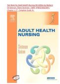 Test Bank For Adult Health Nursing 5th Edition by Barbara&NewLine;Christensen&comma; Elaine Kockrow &vert; ISBN&colon; 9780323042369 &vert; Chapter 1-17 &comma; All Chapters &comma;  Complete Guide A&plus;