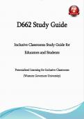 Complete D662 Exam Prep Bundle &lpar;2026&rpar; &vert; Task 1 &plus; Inclusive Classrooms Study Guide