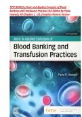 TEST BANK for Basic and Applied Concepts of Blood Banking and Transfusion Practices 5th Edition By Paula  Howard&comma; All Chapters 1 - 16&comma; Complete Newest Version