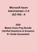 Microsoft Azure Administrator AZ-104 Exam Questions & Answers 2026 Latest Version