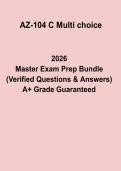 AZ-104 Multiple Choice Questions 2026 Microsoft Azure Administrator MCQs