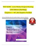 Test Bank For Lewis's Medical-Surgical Nursing&comma; 12th Edition by Mariann M&period; Harding&comma; Jeffrey Kwong&comma; Debra Hagler Chapter 1-69&NewLine;