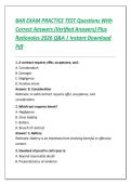 BAR EXAM PRACTICE TEST QUESTIONS WITH VERIFIED CORRECT ANSWERS&comma; DEEP LEGAL RATIONALES&comma; AND HIGH-YIELD 2026 UPDATED Q&A STUDY GUIDE &vert; INSTANT DOWNLOAD PDF &vert; COMPLETE MULTISTATE BAR EXAM SUCCESS PREPARATION PACK