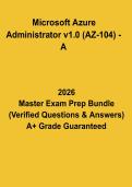 Microsoft Azure Administrator AZ-104 v1&period;0 Full Practice Test & Exam Review 2026