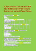 Test Bank For A&plus; Exam 2026 Latest Update&colon; Clinical Reasoning Cases in Nursing &ndash; Complete Practice Questions & Answers