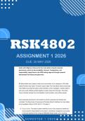 RSK4802 Assignment 1 2026 -  Distinction &vert; Due 20 May 2026