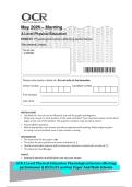OCR A Level Physical Education Physiological factors affecting &NewLine;performance Q H555&sol;01 uestion Paper And Mark Schem