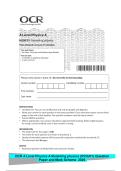 OCR A Level Physics A Modelling physics &lpar;H556&sol;01&rpar; Question &NewLine;Paper and Mark Scheme  2026