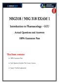 GCU NSG 318 Exam 1 &lpar;2026&rpar; &vert; Verified Pharmacology Q&A &plus; Rationales
