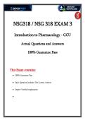 GCU NSG 318 Exam 3 &lpar;2026&rpar; &vert; Verified Pharmacology Q&A &plus; Rationales