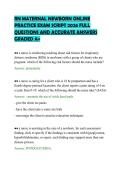 RN MATERNAL NEWBORN ONLINE&NewLine;PRACTICE EXAM SCRIPT 2026 FULL&NewLine;QUESTIONS AND ACCURATE ANSWERS&NewLine;GRADED A&plus;