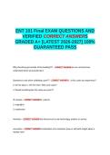 ENT 101 FINAL QUESTIONS AND VERIFIED CORRECT ANSWERS GRADED A&plus; -LATEST 2026-2027- 100- GUARANTEED PASS&period;docx&NewLine;&NewLine;