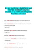 Ent 101 final EXAM 2 QUESTIONS AND VERIFIED CORRECT ANSWERS GRADED A&plus; -LATEST 2026-2027- 100- GUARANTEED PASS&period;docx&NewLine;&NewLine;