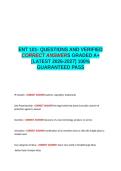 ENT 101 REVIEW QUESTIONS AND VERIFIED CORRECT ANSWERS GRADED A&plus; -LATEST 2026-2027- 100- GUARANTEED PASS&period;docx&NewLine;&NewLine;